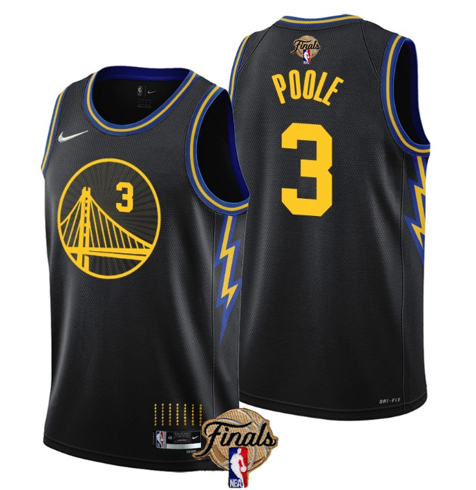 Personalized Men’s Golden State Warriors #3 Jordan Poole 2022 Black NBA Finals Stitched Jersey