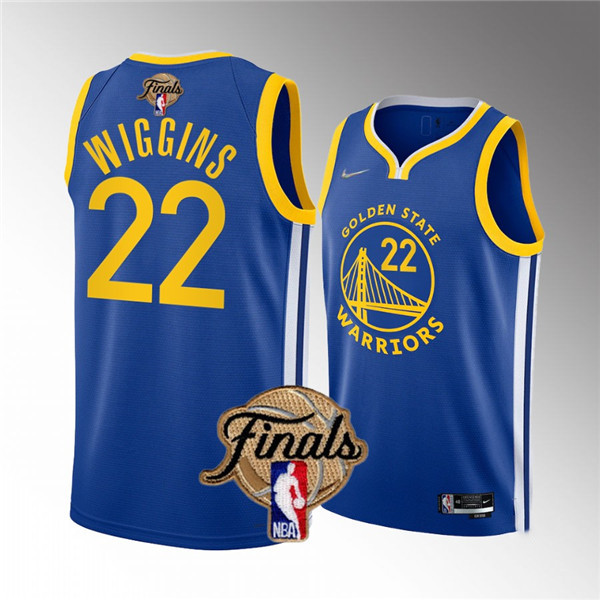 Personalized Men’s Golden State Warriors #22 Andrew Wiggins 2022 Royal NBA Finals Stitched Jersey