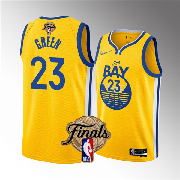 Personalized Men’s Golden State Warriors #23 Draymond Green 2022 Yellow NBA Finals Stitched Jersey