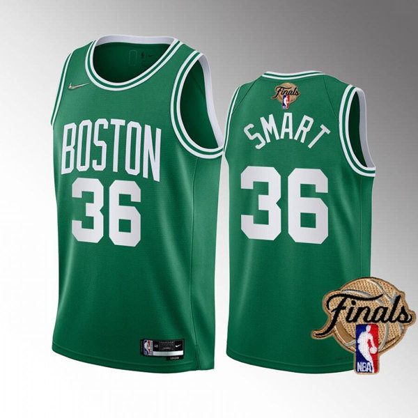 Personalized Men’s Boston Celtics #36 Marcus Smart 2022 Green NBA Finals Stitched Jersey