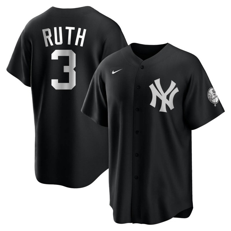 Personalized Men’s New York Yankees #3 Babe Ruth Black Cool Base Stitched Jersey