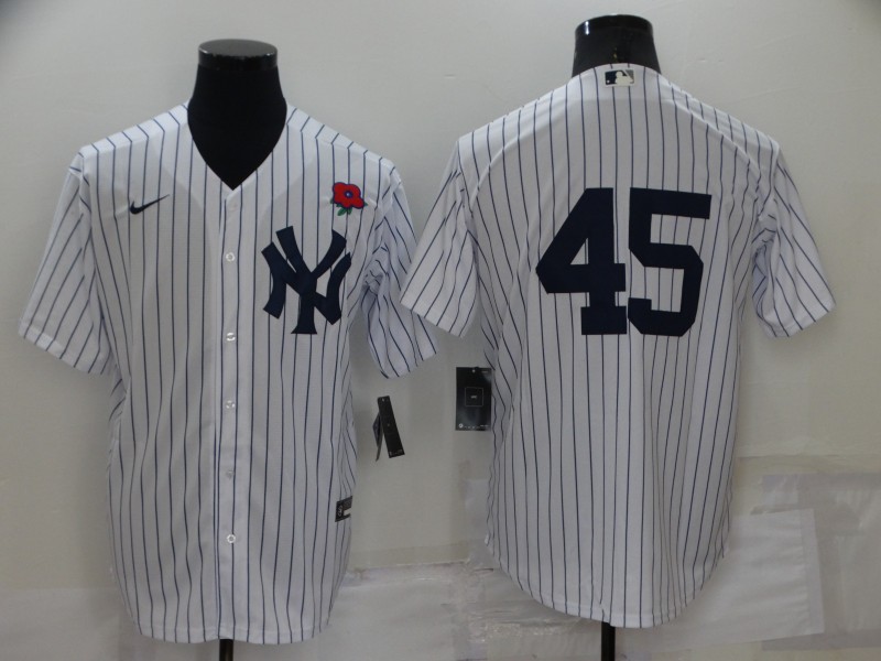 Personalized Men’s New York Yankees #45 Gerrit Cole White Cool Base Stitched Baseball Jersey