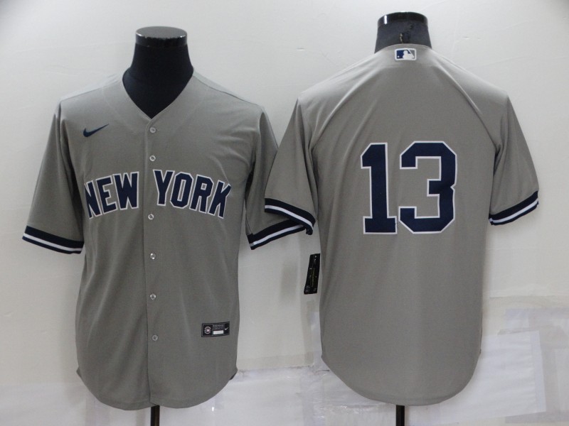 Personalized Men’s New York Yankees #13 Alex Rodriguez Grey Cool Base Stitched Baseball Jersey