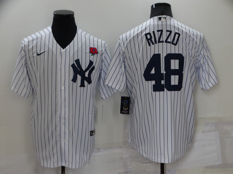 Personalized Men’s New York Yankees #48 Anthony Rizzo White Cool Base Stitched Baseball Jerseys