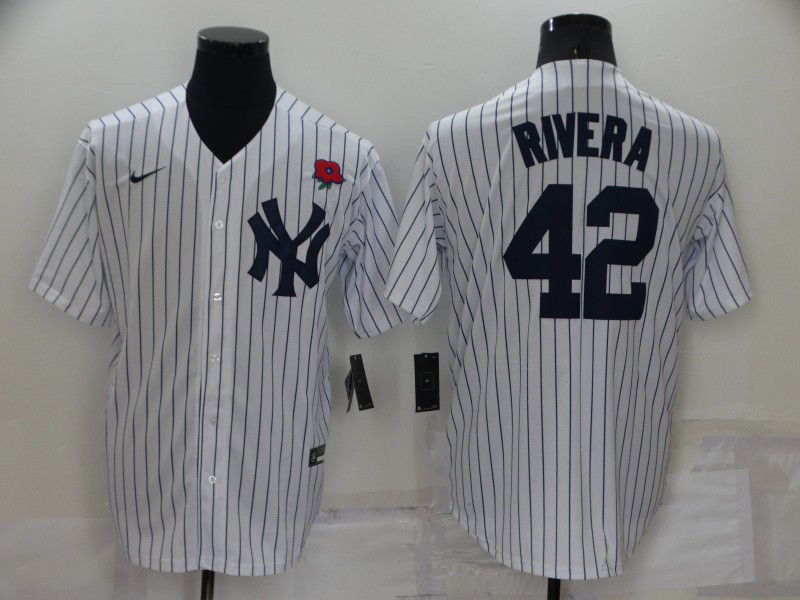 Personalized Men’s New York Yankees #42 Mariano Rivera White Cool Base Stitched Baseball JerseyS
