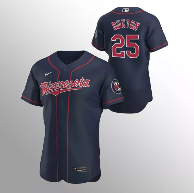 Personalized Men’s Minnesota Twins #25 Byron Buxton Navy Flex Base Stitched Jersey