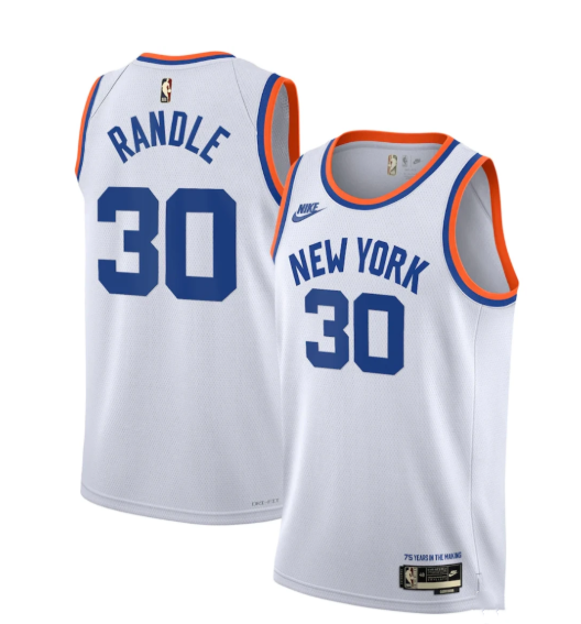 Personalized Men’s New Yok Knicks #30 Julius Randle 2021 2022 White City Edition Stitched Jersey