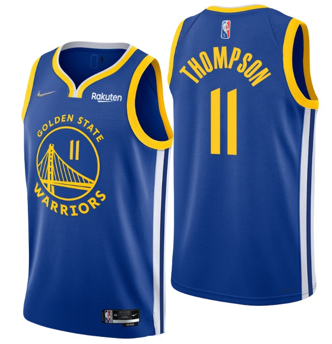 Personalized Men’s Golden State Warriors #11 Klay Thompson 2022 Royal 75th Anniversary Stitched Jersey