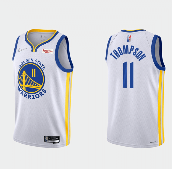 Personalized Men’s Golden State Warriors #11 Klay Thompson 2022 White 75th Anniversary Stitched Jersey