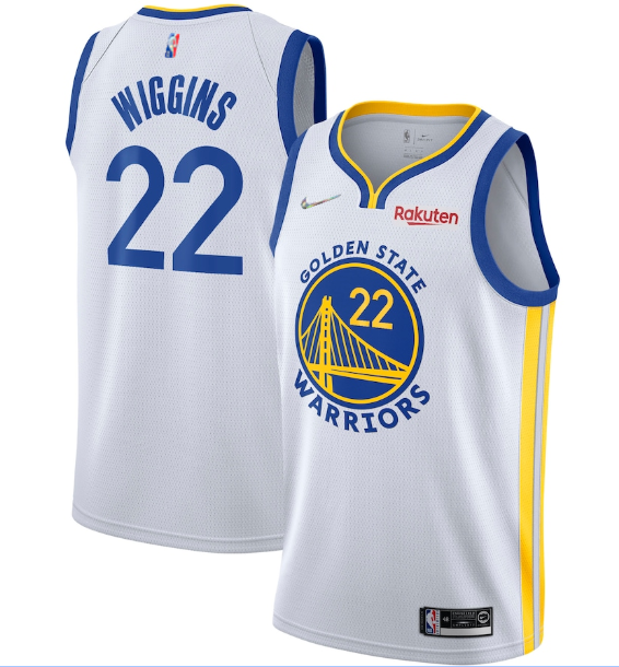 Personalized Men’s Golden State Warriors #22 Andrew Wiggins 2022 White 75th Anniversary Stitched Jersey