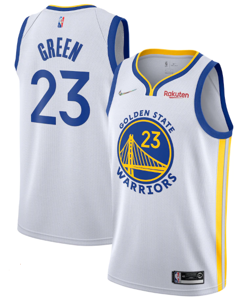 Personalized Men’s Golden State Warriors #23 Draymond Green White Association Edition 75th Anniversary Swingman Stitched Jersey