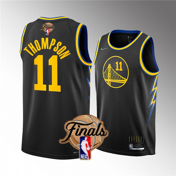 Personalized Men’s Golden State Warriors #11 Klay Thompson 2022 Black NBA Finals Stitched Jersey