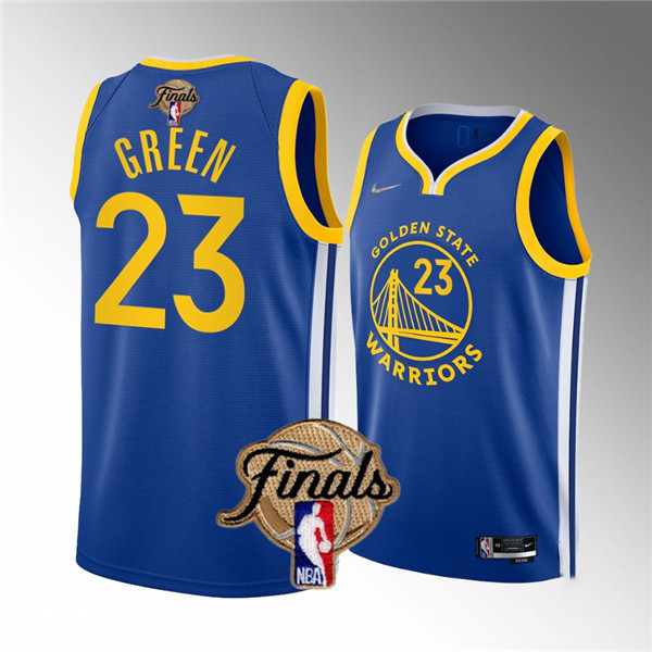 Personalized Men’s Golden State Warriors #23 Draymond Green 2022 Blue NBA Finals Stitched Jersey