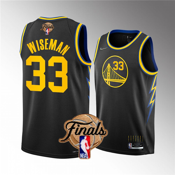 Personalized Men’s Golden State Warriors #33 James Wiseman 2022 Black NBA Finals Stitched Jersey