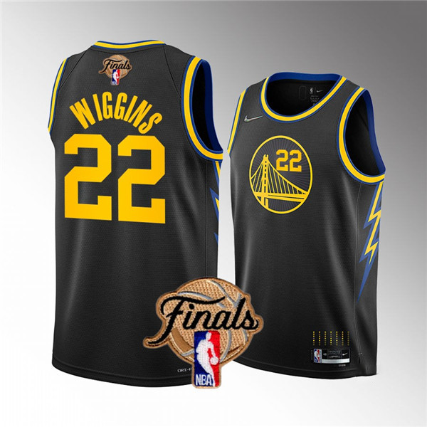 Personalized Men’s Golden State Warriors #22 Andrew Wiggins 2022 Black NBA Finals Stitched Jersey