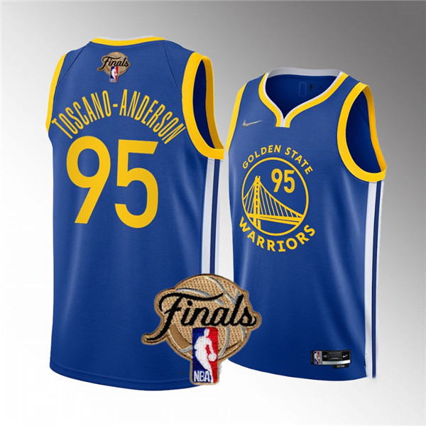 Personalized Men’s Golden State Warriors #95 Juan Toscano-Anderson 2022 Blue NBA Finals Stitched Jersey