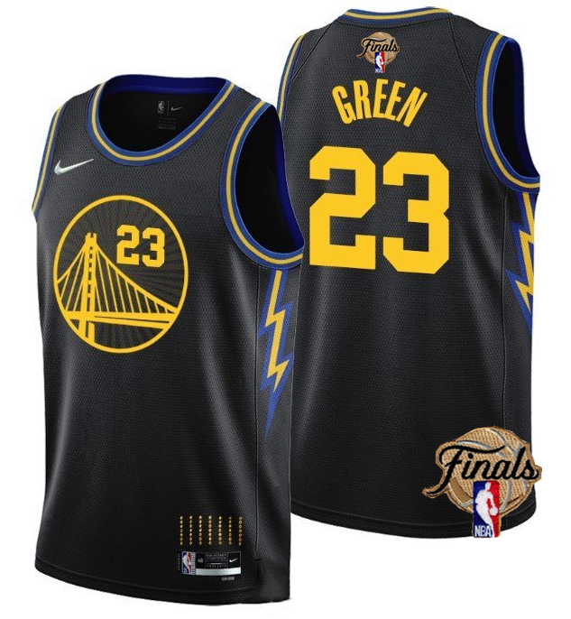 Personalized Men’s Golden State Warriors #23 Draymond Green 2021 22 City Edition Black 75th Anniversary NBA Finals Stitched Basketball Jersey