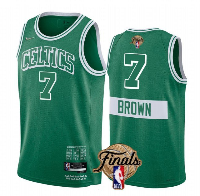 Personalized Men’s Boston Celtics #7 Jaylen Brown 2022 Green NBA Finals Stitched Jersey