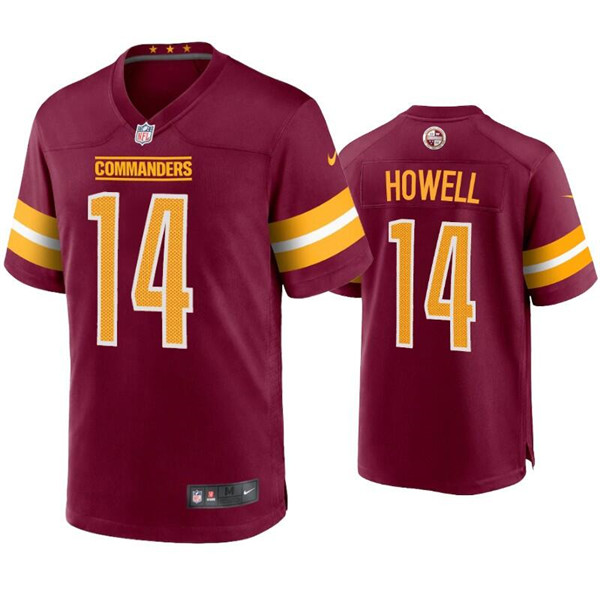 Personalized Men’s Washington Commanders #14 Sam Howell 2022 Burgundy Game Stitched Jersey