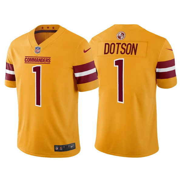 Personalized Men’s Washington Commanders #1 Jahan Dotson Gold Untouchable Stitched Football Jersey