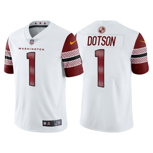 Personalized Men’s Washington Commanders #1 Jahan Dotson White Untouchable Stitched Football Jersey