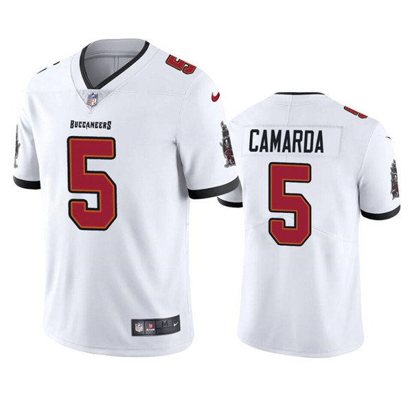 Personalized Men’s Tampa Bay Buccaneers #5 Jake Camarda White Untouchable Limited Stitched Jersey