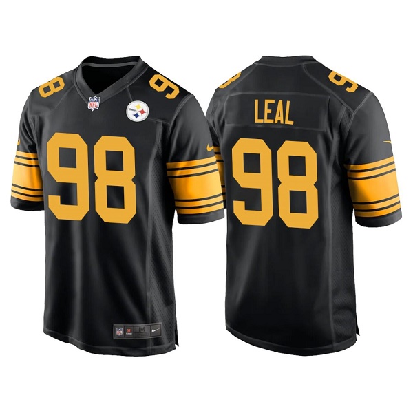 Personalized Men’s Pittsburgh Steelers #98 DeMarvin Leal Black Color Rush Stitched Jersey