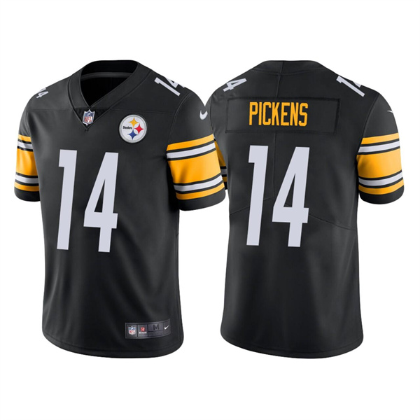 Personalized Men’s Pittsburgh Steelers #14 George Pickens Black Untouchable Limited Stitched Jersey