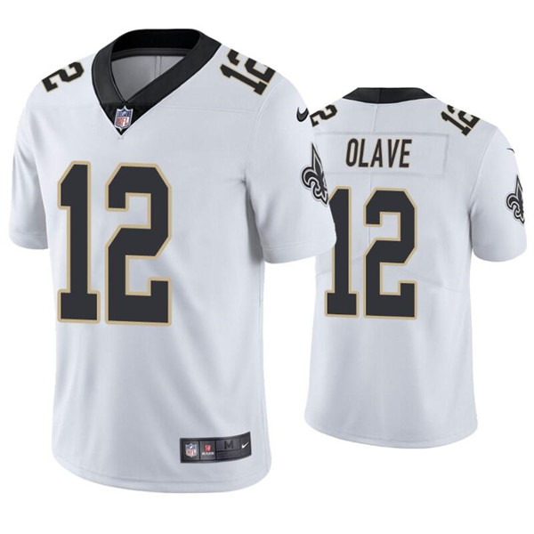 Personalized Men’s New Orleans Saints #12 Chris Olave White Limited Stitched Jersey