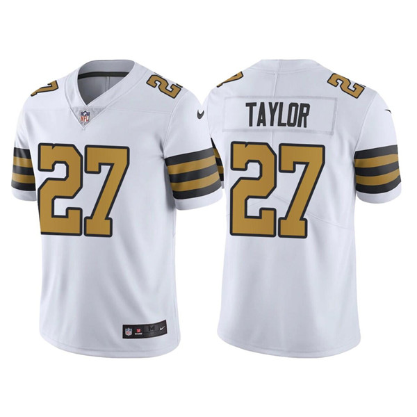 Personalized Men’s New Orleans Saints #27 Alontae Taylor White Color Rush Limited Stitched Jersey