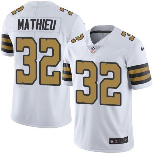Personalized Men’s New Orleans Saints #32 Tyrann Mathieu White Color Rush Limited Stitched Jersey