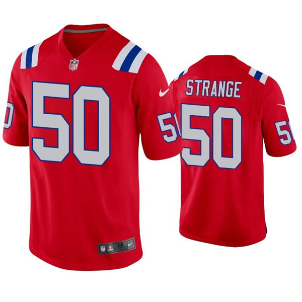 Personalized Men’s New England Patriots #50 Cole Strange Red Untouchable Limited Stitched Jersey