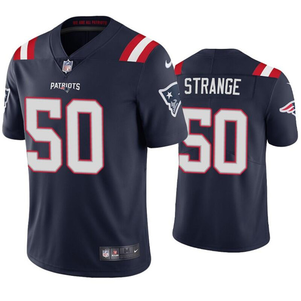 Personalized Men’s New England Patriots #50 Cole Strange Navy Untouchable Limited Stitched Jersey