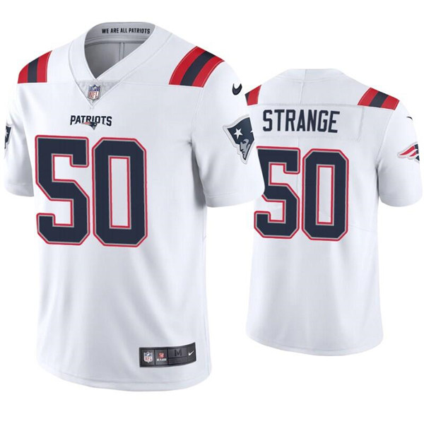 Personalized Men’s New England Patriots #50 Cole Strange White Untouchable Limited Stitched Jersey