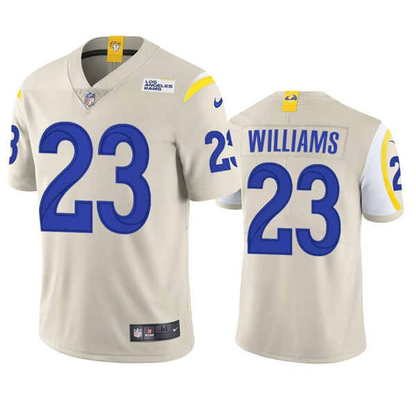 Personalized Men’s Los Angeles Rams #23 Kyren Williams Bone Untouchable Limited Stitched Football Jersey