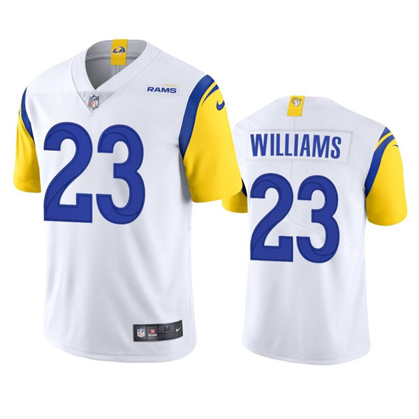 Personalized Men’s Los Angeles Rams #23 Kyren Williams White Untouchable Limited Stitched Football Jersey