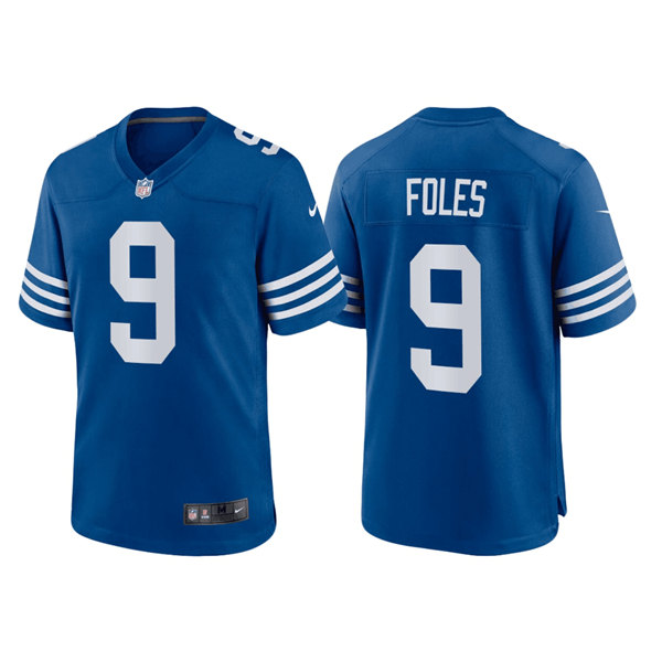 Personalized Men’s Indianapolis Colts #9 Nick Foles Royal Stitched Game Jersey