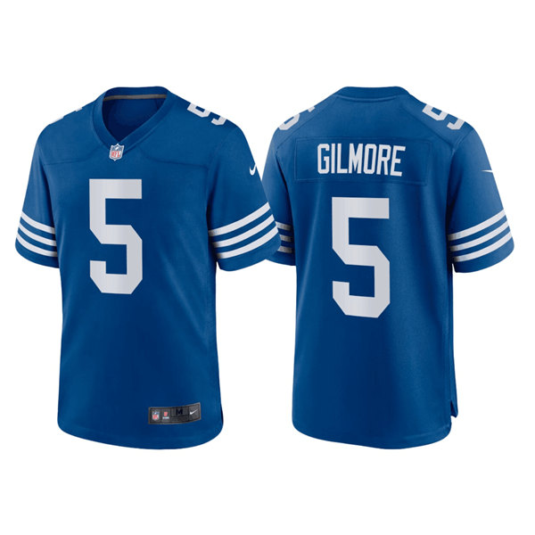 Personalized Men’s Indianapolis Colts #5 Stephon Gilmore Blue Stitched Football Jersey