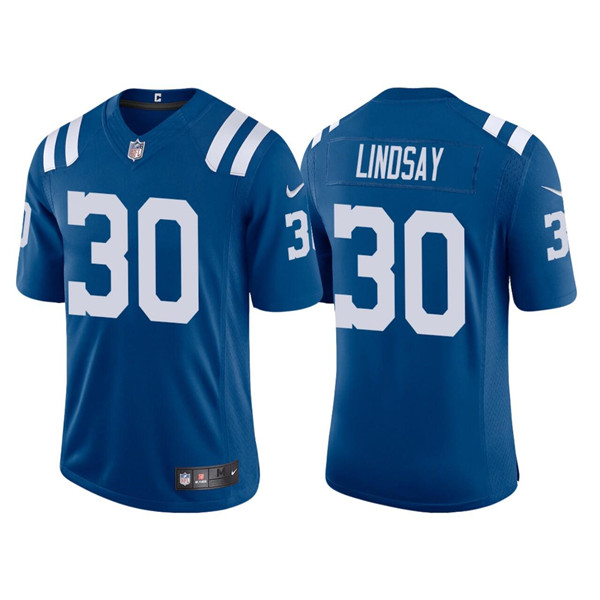 Personalized Men’s Indianapolis Colts #30 Phillip Lindsay Blue Stitched Football Jersey