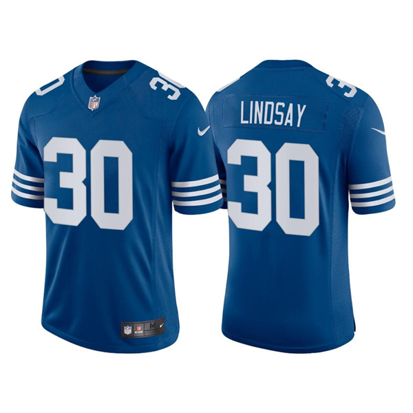 Personalized Men’s Indianapolis Colts #30 Phillip Lindsay New Blue Stitched Football Jersey
