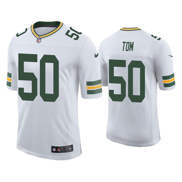 Personalized Men’s Green Bay Packers #50 Zach Tom White Stitched Football Jersey