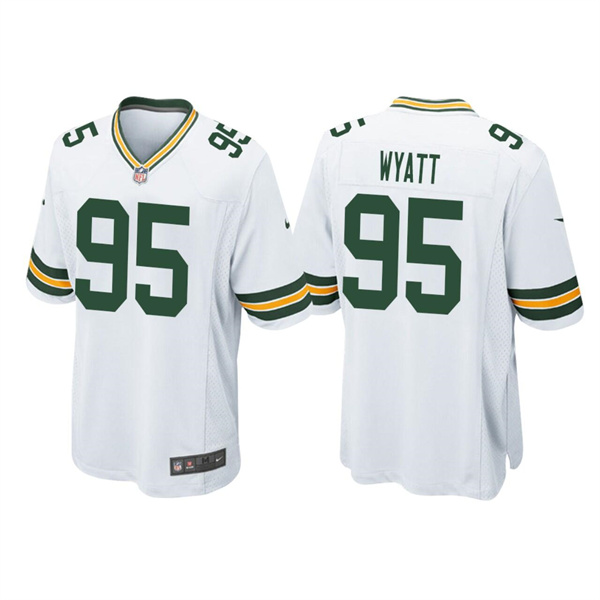 Personalized Men’s Green Bay Packers #95 Devonte Wyatt White Stitched Football Jersey