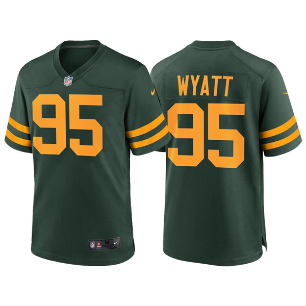 Personalized Men’s Green Bay Packers #95 Devonte Wyatt Green Stitched Football JerseyS