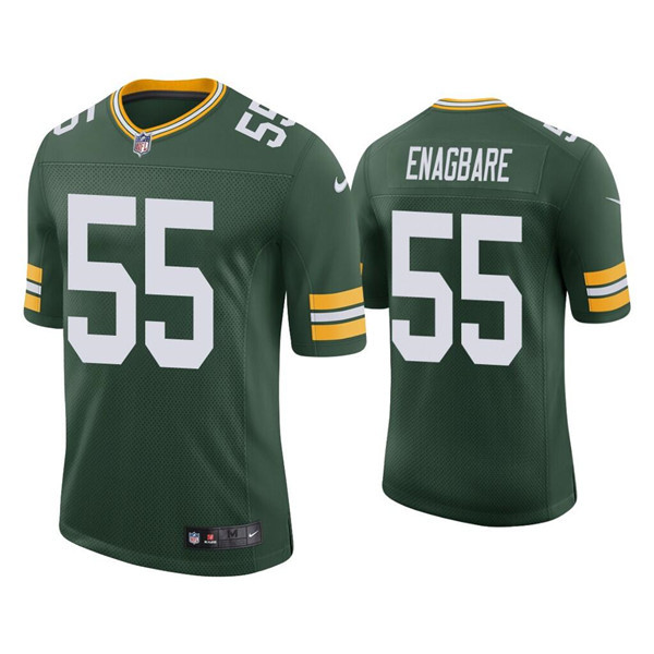Personalized Men’s Green Bay Packers #55 Kingsley Enagbare Green Stitched Football Jerseys