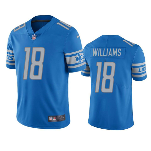 Personalized Men’s Detroit Lions #18 Jameson Williams Blue Untouchable Limited Stitched JerseyS