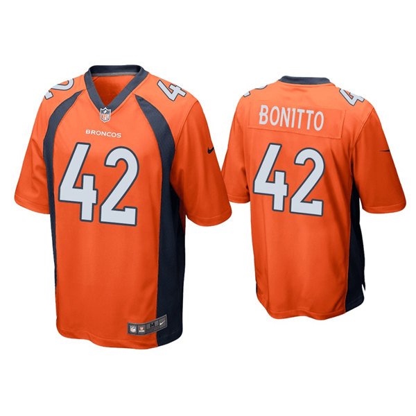 Personalized Men’s Denver Broncos #42 Nik Bonitto Orange Game Stitched JerseyS