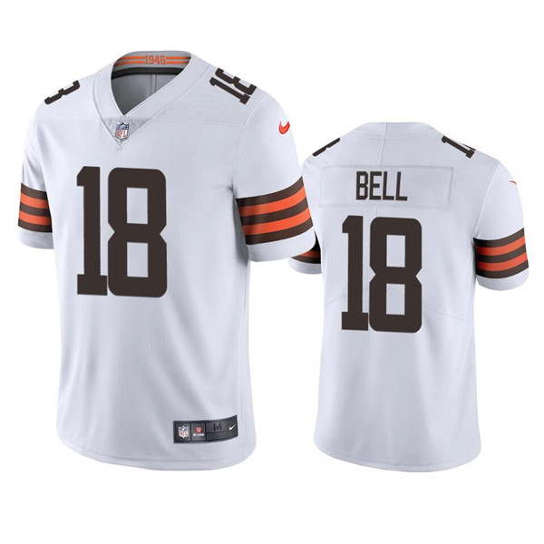 Personalized Men’s Cleveland Browns #18 David Bell White Untouchable Limited Stitched Jersey