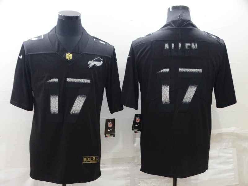 Personalized Men’s Buffalo Bills #17 Josh Allen Black Shadow Stitched Jersey
