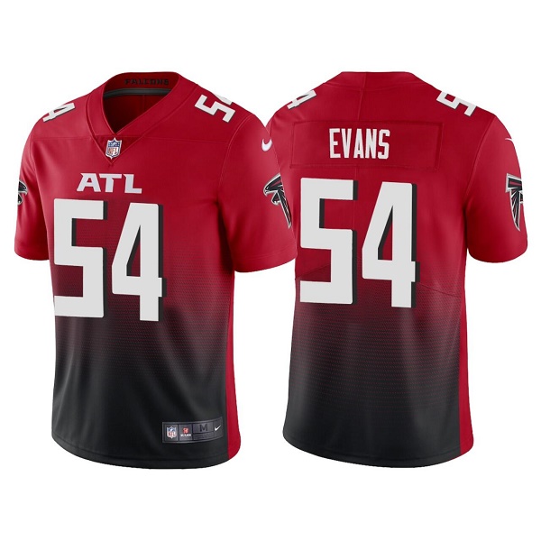 Personalized Men’s Atlanta Falcons #54 Rashaan Evans Red Black Untouchable Limited Stitched Jersey
