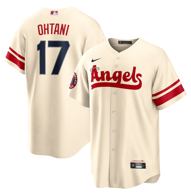 Personalized Men’s Los Angeles Angels #17 Shohei Ohtani 2022 Cream City Connect Cool Base Stitched Jersey